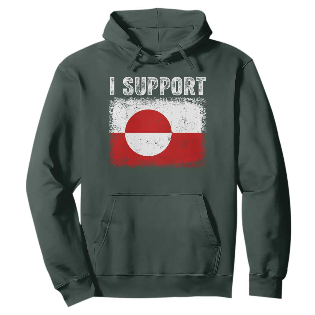 I Support Greenland Hoodie Grunge Flag TS10 Dark Forest Green Print Your Wear