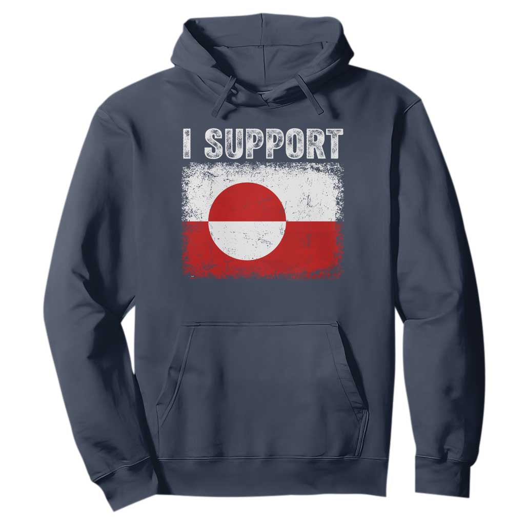 I Support Greenland Hoodie Grunge Flag TS10 Navy Print Your Wear