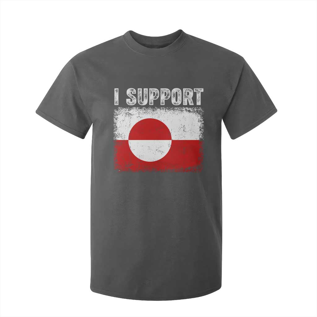 I Support Greenland T Shirt For Kid Grunge Flag TS10 Dark Heather Print Your Wear