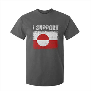 I Support Greenland T Shirt For Kid Grunge Flag TS10 Dark Heather Print Your Wear