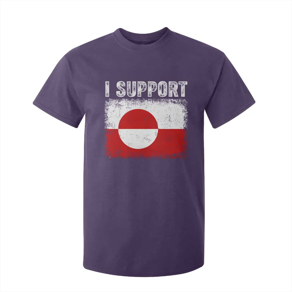 I Support Greenland T Shirt For Kid Grunge Flag TS10 Purple Print Your Wear