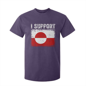 I Support Greenland T Shirt For Kid Grunge Flag TS10 Purple Print Your Wear