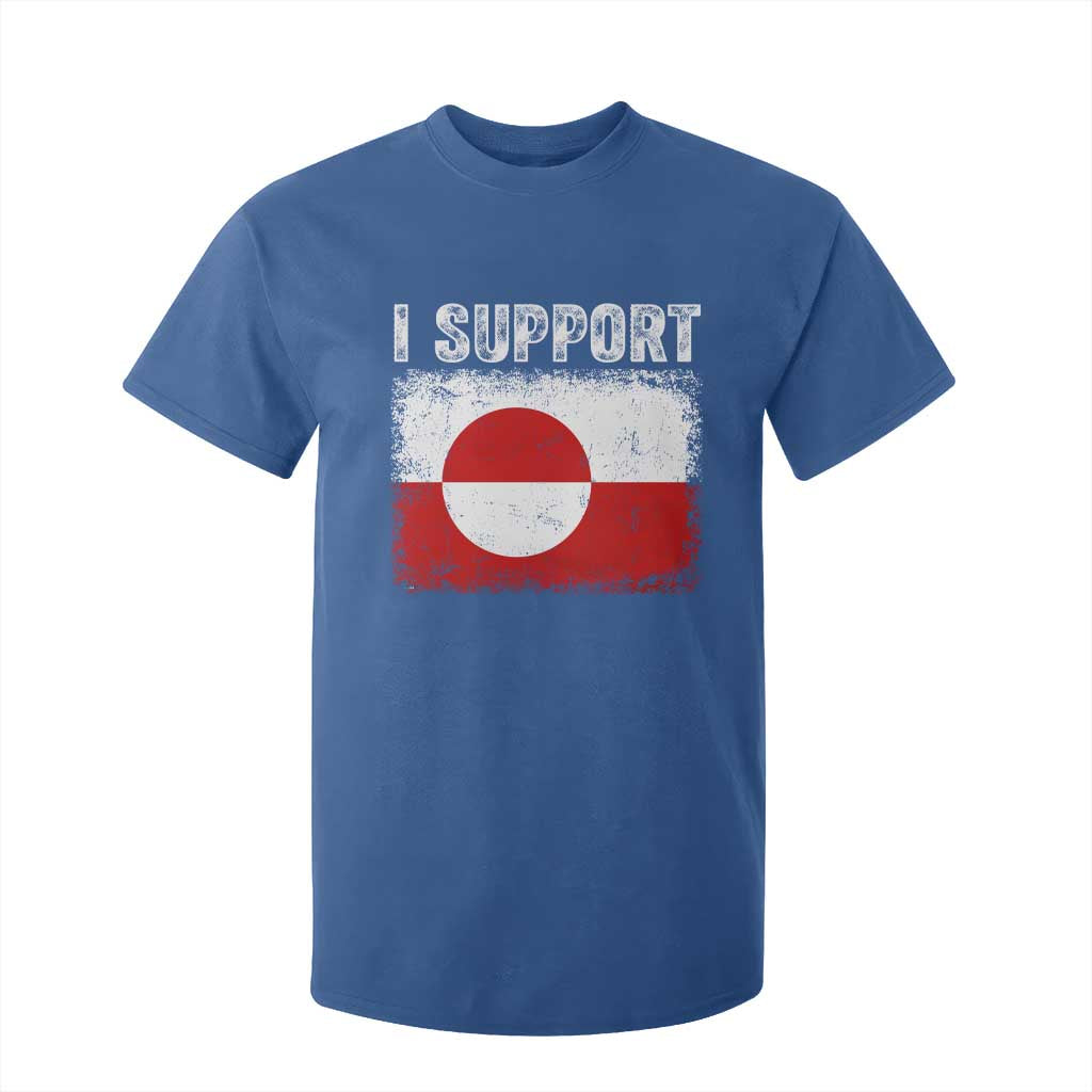 I Support Greenland T Shirt For Kid Grunge Flag TS10 Royal Blue Print Your Wear