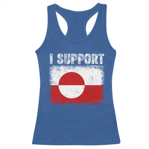I Support Greenland Racerback Tank Top Grunge Flag TS10 Royal Blue Print Your Wear
