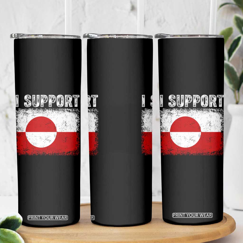 I Support Greenland Skinny Tumbler Grunge Flag TS10 Print Your Wear