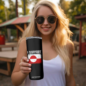 I Support Greenland Skinny Tumbler Grunge Flag TS10 Print Your Wear