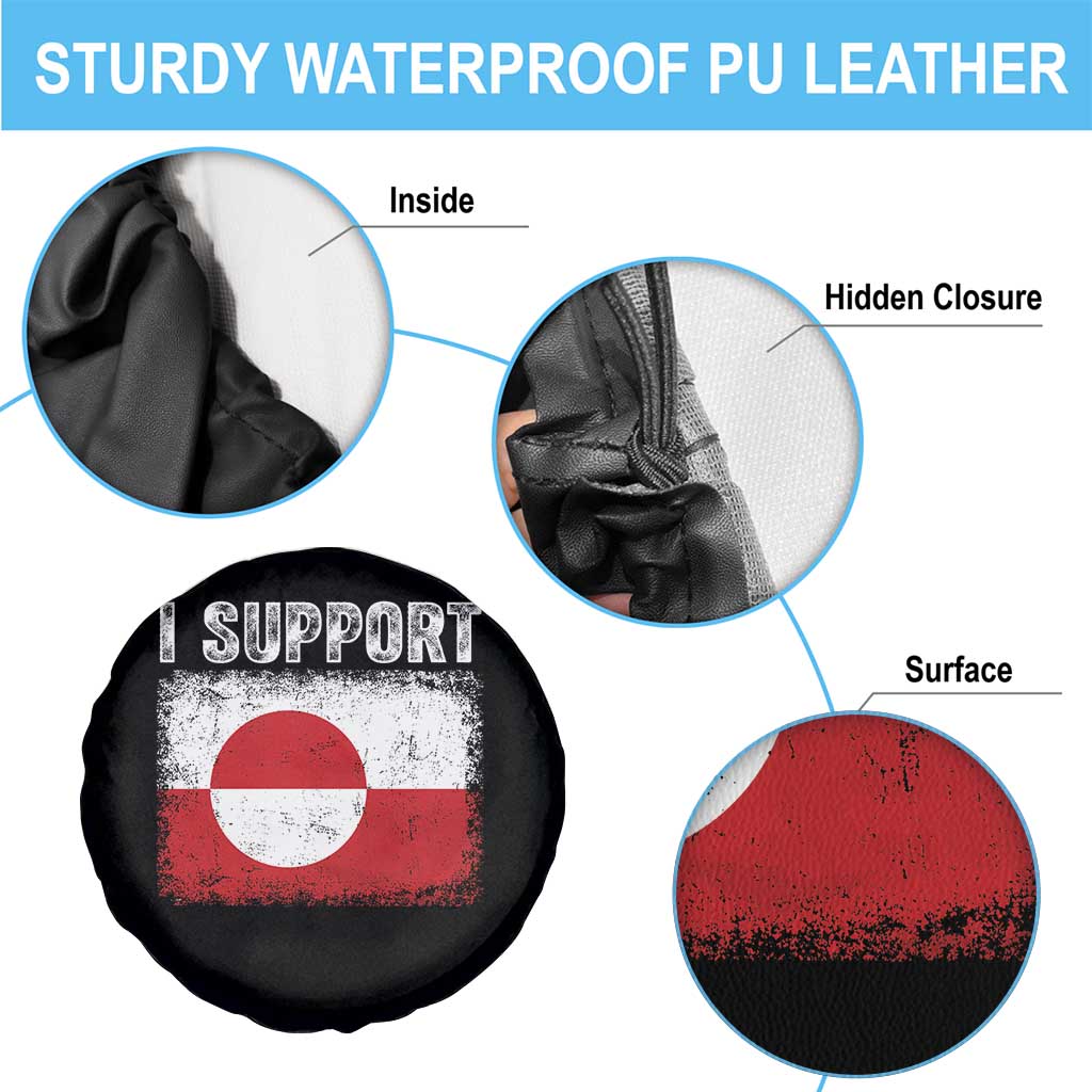 I Support Greenland Spare Tire Cover Grunge Flag TS10 Print Your Wear