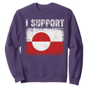 I Support Greenland Sweatshirt Grunge Flag TS10 Purple Print Your Wear