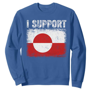 I Support Greenland Sweatshirt Grunge Flag TS10 Royal Blue Print Your Wear