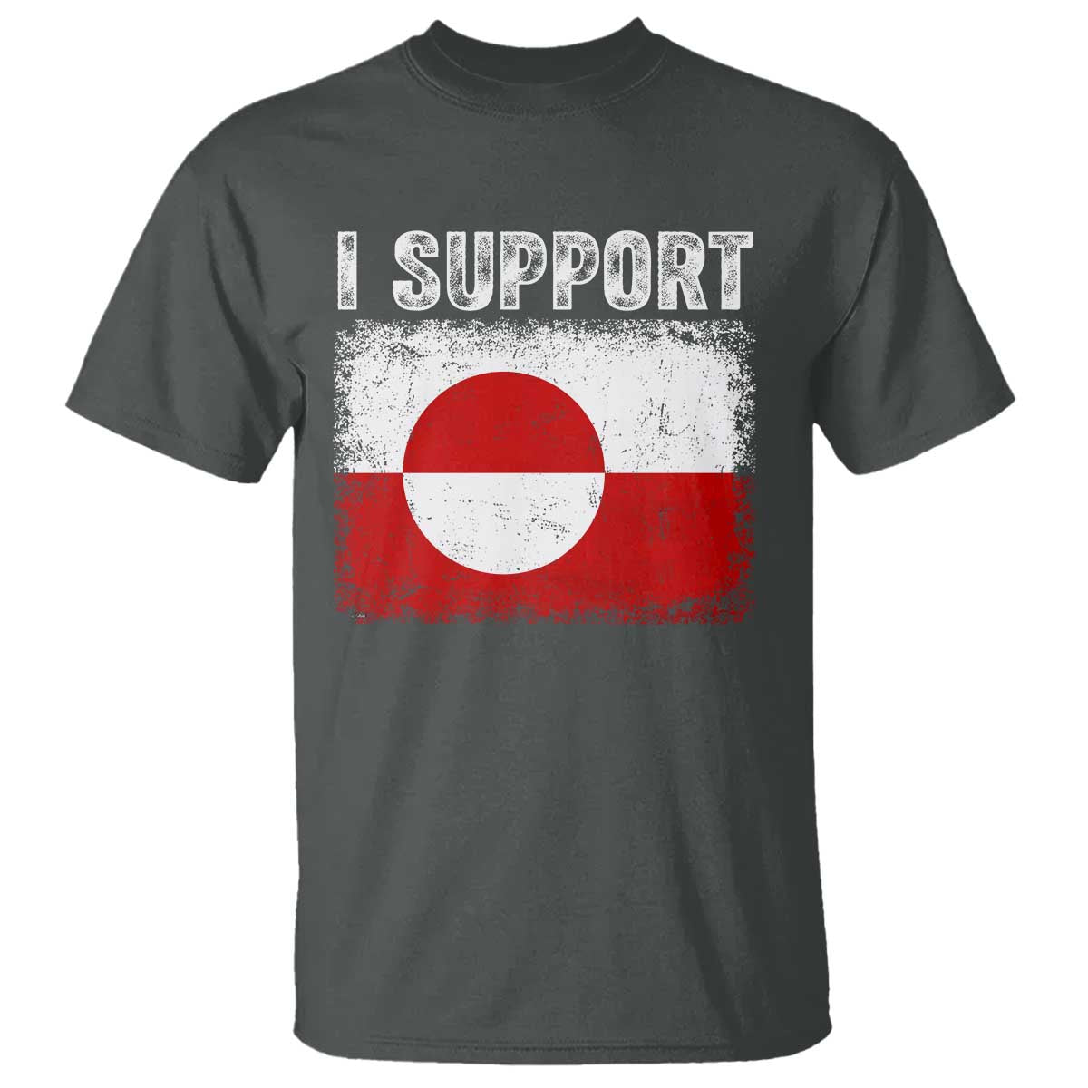 I Support Greenland T Shirt Grunge Flag TS10 Dark Heather Print Your Wear