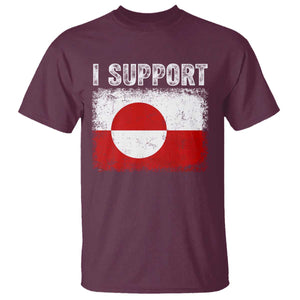 I Support Greenland T Shirt Grunge Flag TS10 Maroon Print Your Wear