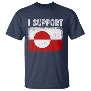 I Support Greenland T Shirt Grunge Flag TS10 Navy Print Your Wear