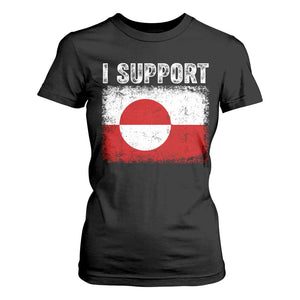 I Support Greenland T Shirt For Women Grunge Flag TS10 Black Print Your Wear