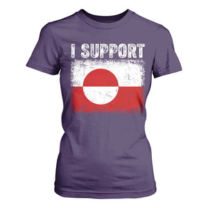 I Support Greenland T Shirt For Women Grunge Flag TS10 Purple Print Your Wear