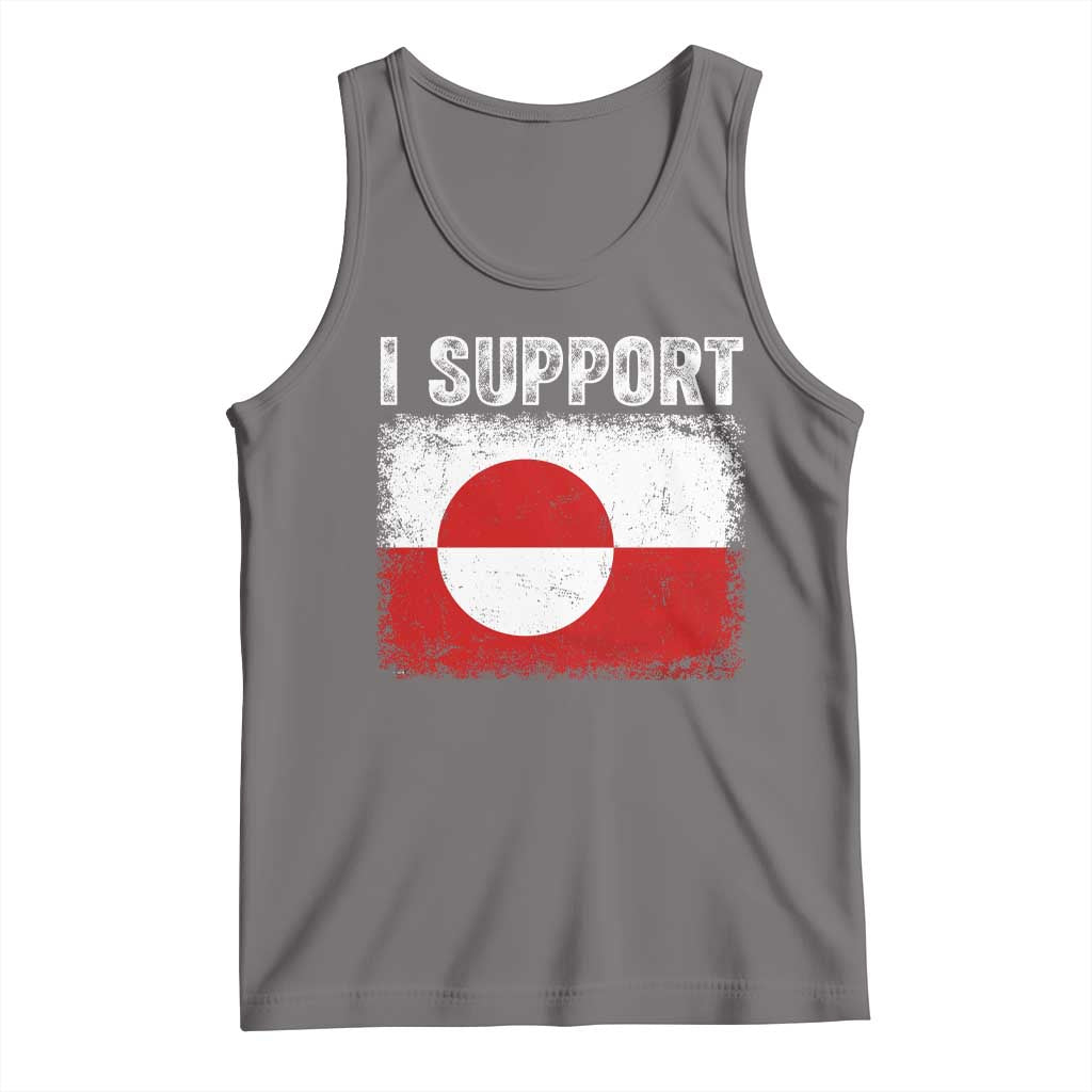 I Support Greenland Tank Top Grunge Flag TS10 Deep Heather Print Your Wear