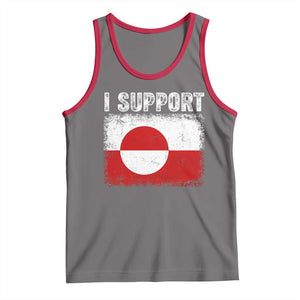 I Support Greenland Tank Top Grunge Flag TS10 Deep Heather Red Print Your Wear