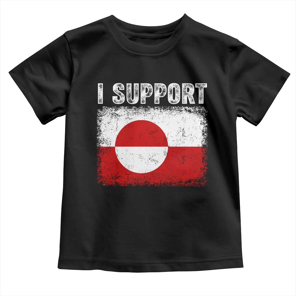 I Support Greenland Toddler T Shirt Grunge Flag TS10 Black Print Your Wear