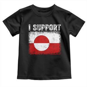 I Support Greenland Toddler T Shirt Grunge Flag TS10 Black Print Your Wear