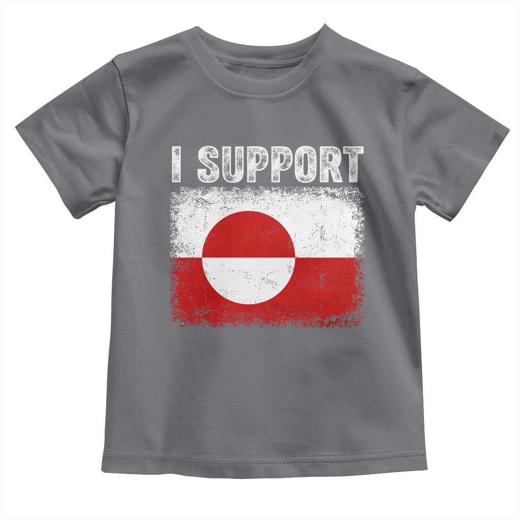 I Support Greenland Toddler T Shirt Grunge Flag TS10 Charcoal Print Your Wear