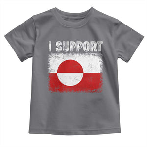 I Support Greenland Toddler T Shirt Grunge Flag TS10 Charcoal Print Your Wear