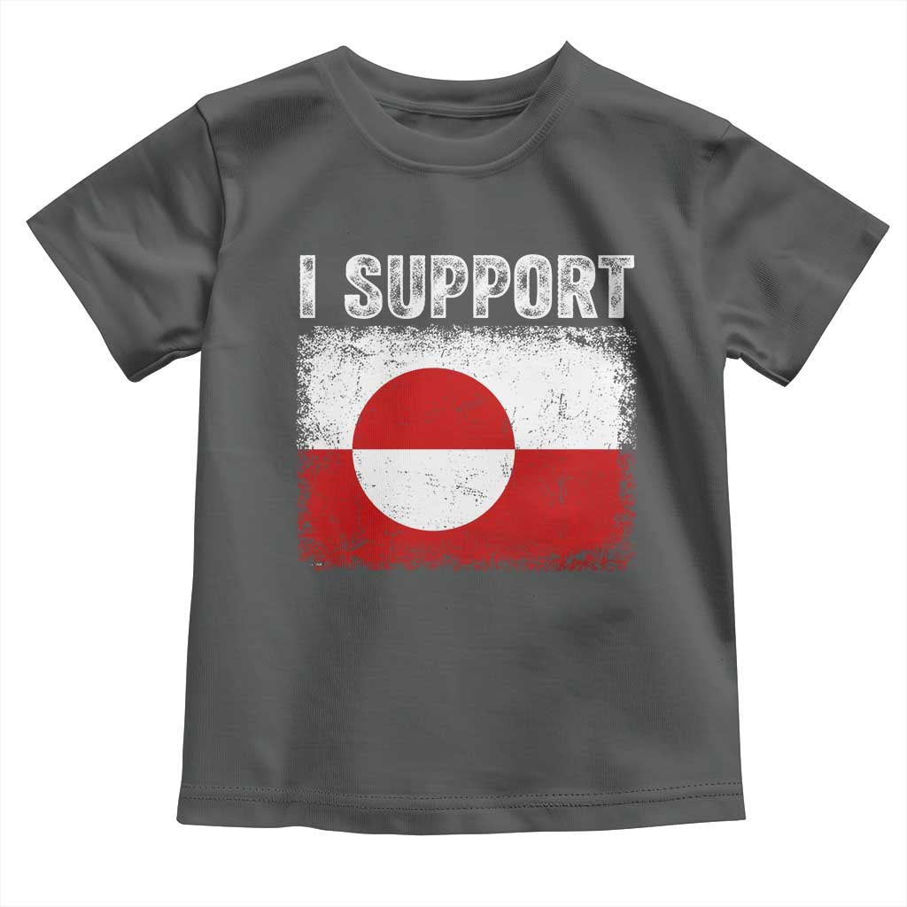 I Support Greenland Toddler T Shirt Grunge Flag TS10 Dark Heather Print Your Wear