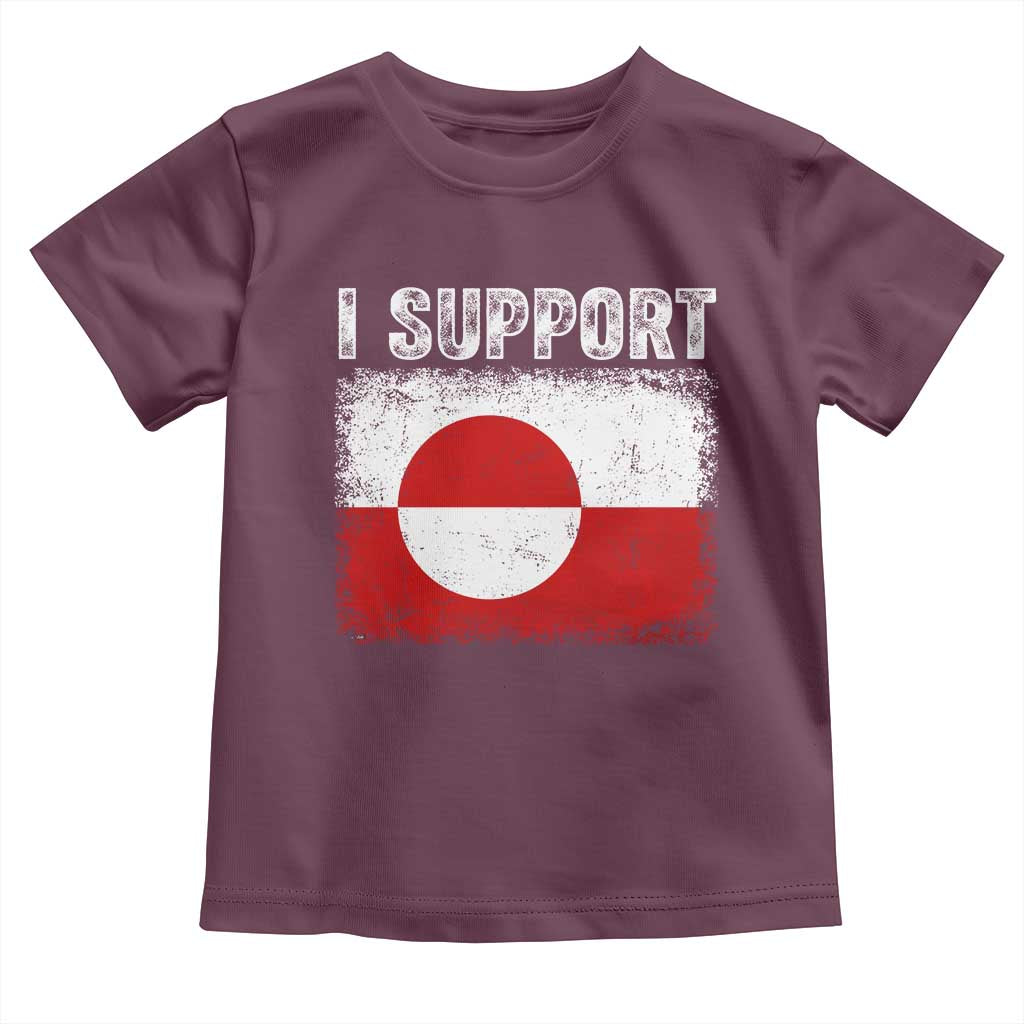 I Support Greenland Toddler T Shirt Grunge Flag TS10 Maroon Print Your Wear