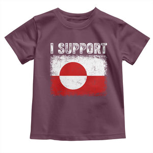 I Support Greenland Toddler T Shirt Grunge Flag TS10 Maroon Print Your Wear