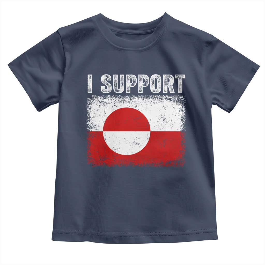 I Support Greenland Toddler T Shirt Grunge Flag TS10 Navy Print Your Wear