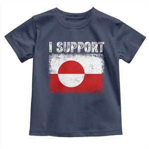 I Support Greenland Toddler T Shirt Grunge Flag TS10 Navy Print Your Wear