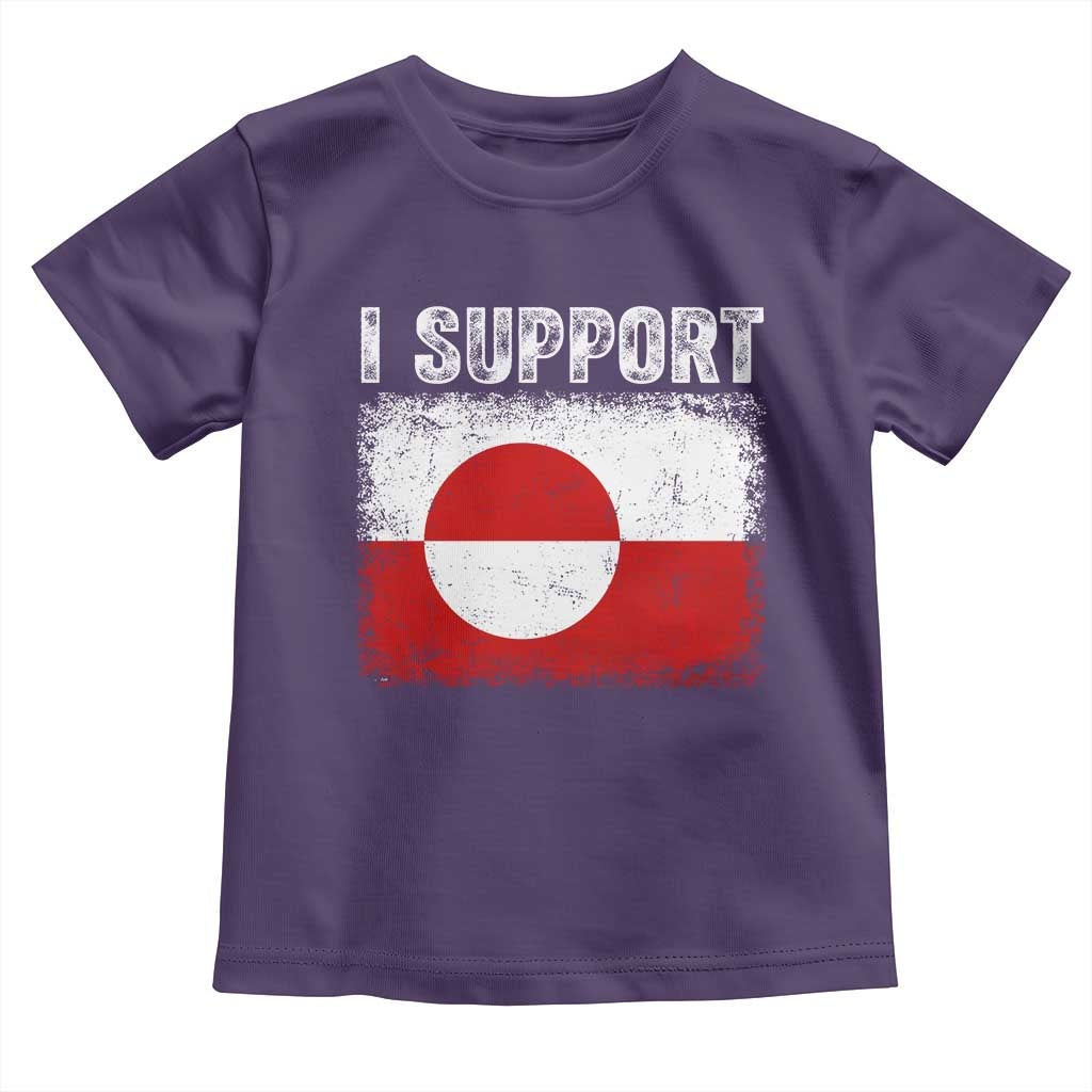 I Support Greenland Toddler T Shirt Grunge Flag TS10 Purple Print Your Wear