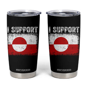 I Support Greenland Tumbler Cup Grunge Flag TS10 Black Print Your Wear