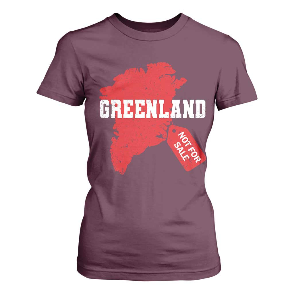 Greenland Not For Sale T Shirt For Women Vintage Funny FDT Trump TS10 Maroon Print Your Wear
