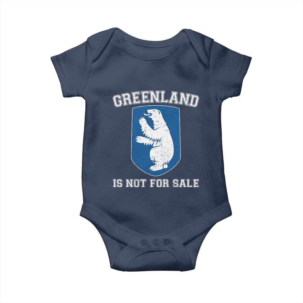 Greenland Is Not For Sale Baby Onesie Polar Bear Vintage Political Protest TS10 Navy Print Your Wear