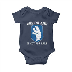 Greenland Is Not For Sale Baby Onesie Polar Bear Vintage Political Protest TS10 Navy Print Your Wear