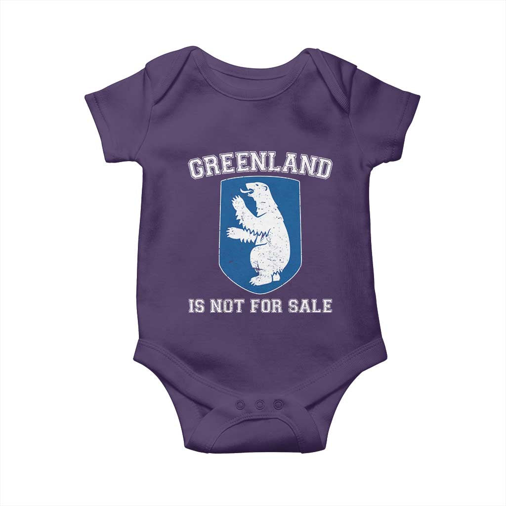 Greenland Is Not For Sale Baby Onesie Polar Bear Vintage Political Protest TS10 Purple Print Your Wear