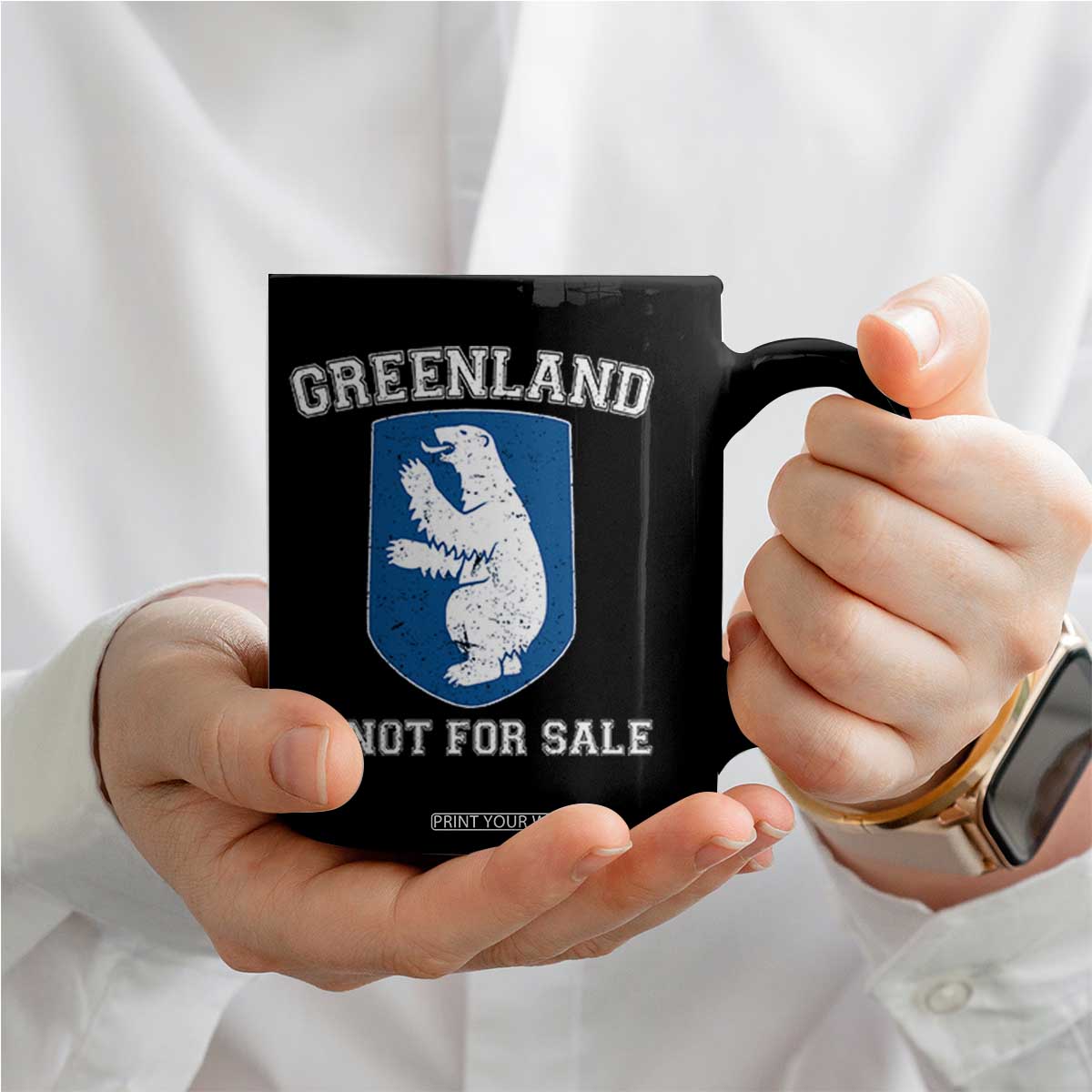 Greenland Is Not For Sale Coffee Mug Polar Bear Vintage Political Protest TS10 Print Your Wear
