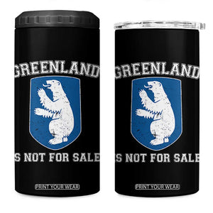 Greenland Is Not For Sale 4 in 1 Can Cooler Tumbler Polar Bear Vintage Political Protest TS10 One Size: 16 oz Black Print Your Wear