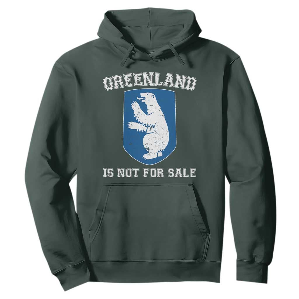 Greenland Is Not For Sale Hoodie Polar Bear Vintage Political Protest TS10 Dark Forest Green Print Your Wear