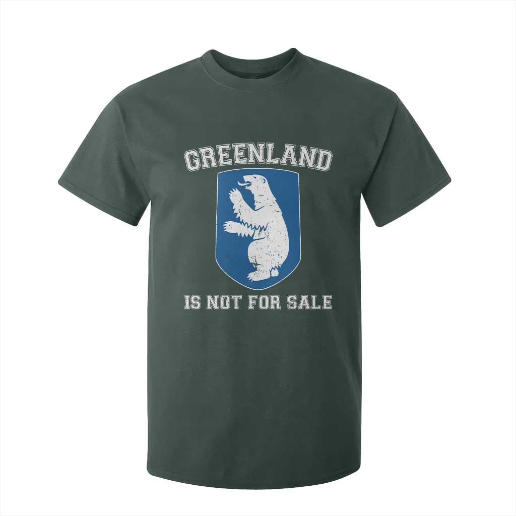 Greenland Is Not For Sale T Shirt For Kid Polar Bear Vintage Political Protest TS10 Dark Forest Green Print Your Wear