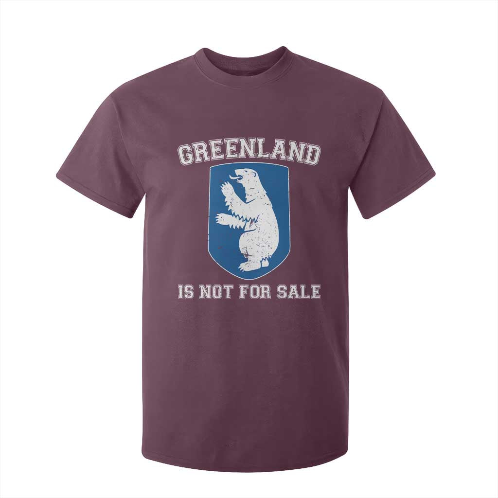 Greenland Is Not For Sale T Shirt For Kid Polar Bear Vintage Political Protest TS10 Maroon Print Your Wear