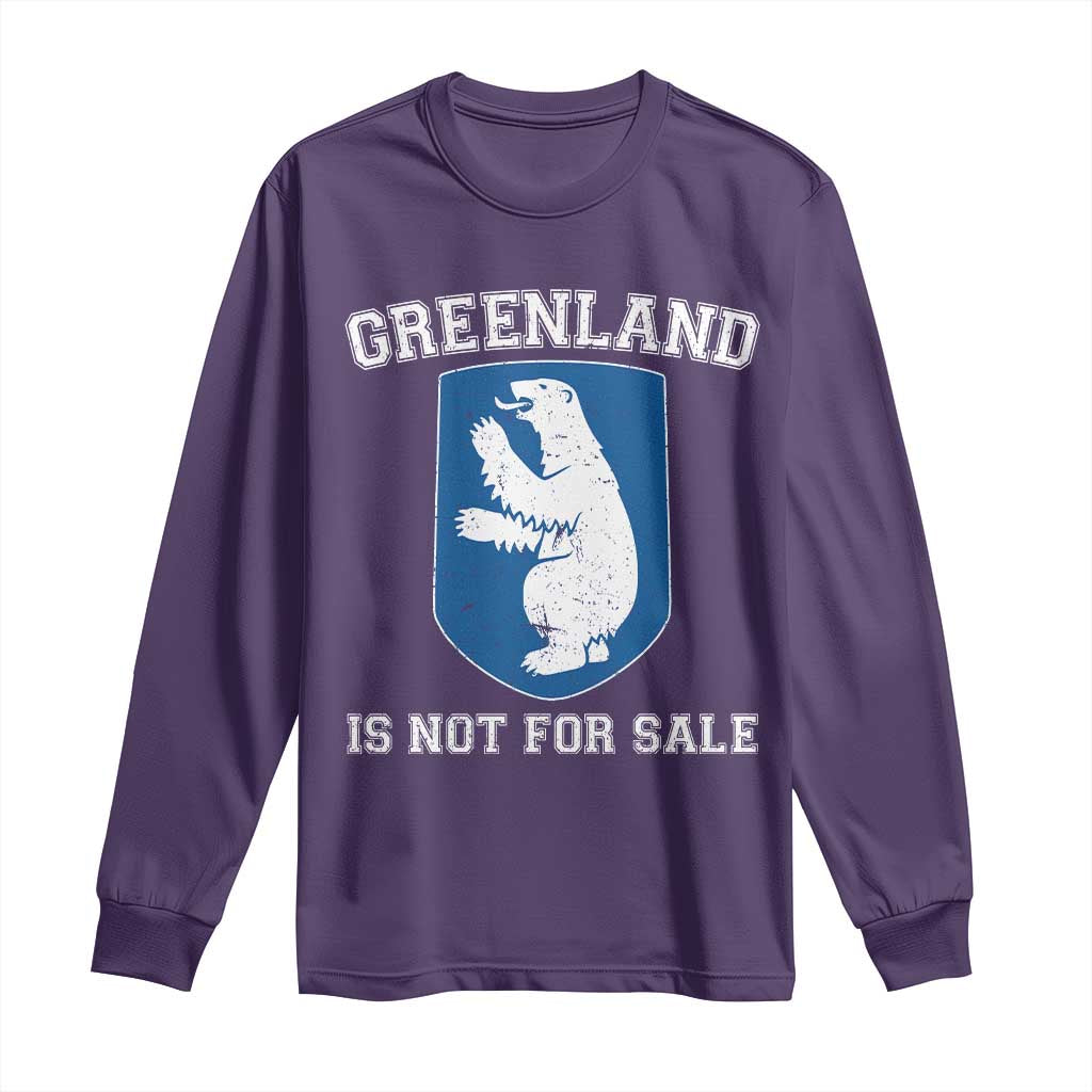 Greenland Is Not For Sale Long Sleeve Shirt Polar Bear Vintage Political Protest TS10 Purple Print Your Wear