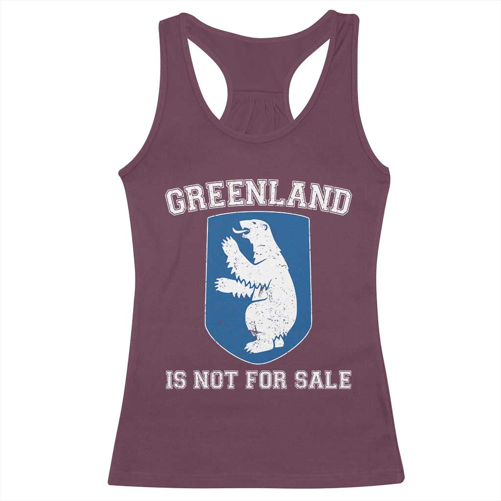 Greenland Is Not For Sale Racerback Tank Top Polar Bear Vintage Political Protest TS10 Maroon Print Your Wear