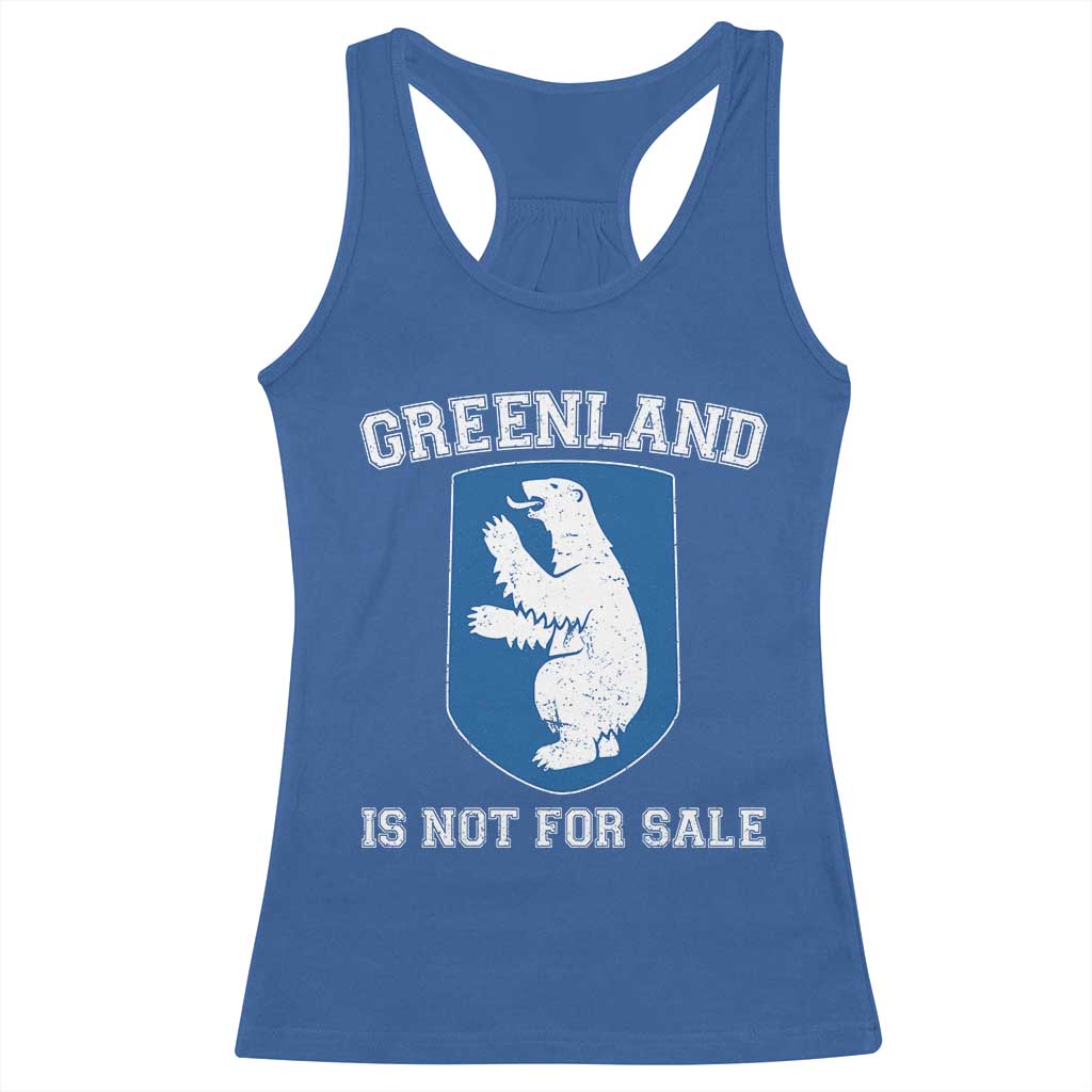 Greenland Is Not For Sale Racerback Tank Top Polar Bear Vintage Political Protest TS10 Royal Blue Print Your Wear