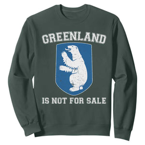 Greenland Is Not For Sale Sweatshirt Polar Bear Vintage Political Protest TS10 Dark Forest Green Print Your Wear