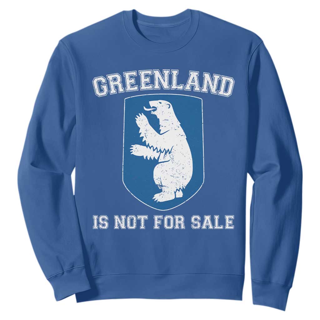 Greenland Is Not For Sale Sweatshirt Polar Bear Vintage Political Protest TS10 Royal Blue Print Your Wear
