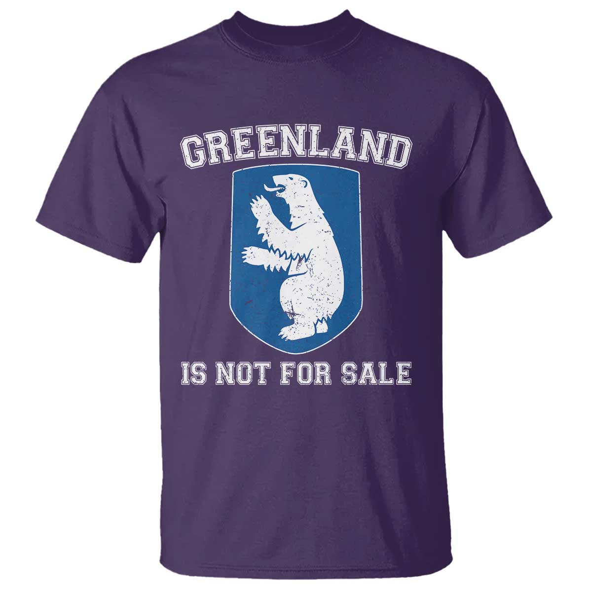 Greenland Is Not For Sale T Shirt - Polar Bear Vintage Political Protest Tee TS10 Purple Print Your Wear