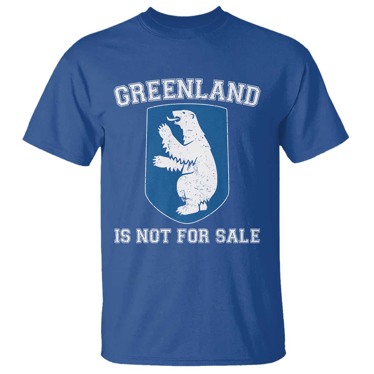 Greenland Is Not For Sale T Shirt - Polar Bear Vintage Political Protest Tee TS10 Royal Blue Print Your Wear
