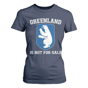 Greenland Is Not For Sale T Shirt For Women Polar Bear Vintage Political Protest TS10 Navy Print Your Wear
