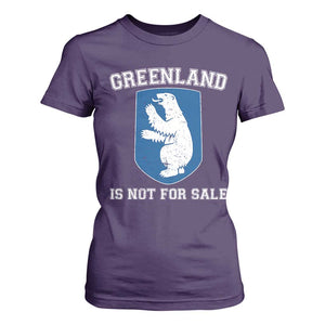 Greenland Is Not For Sale T Shirt For Women Polar Bear Vintage Political Protest TS10 Purple Print Your Wear