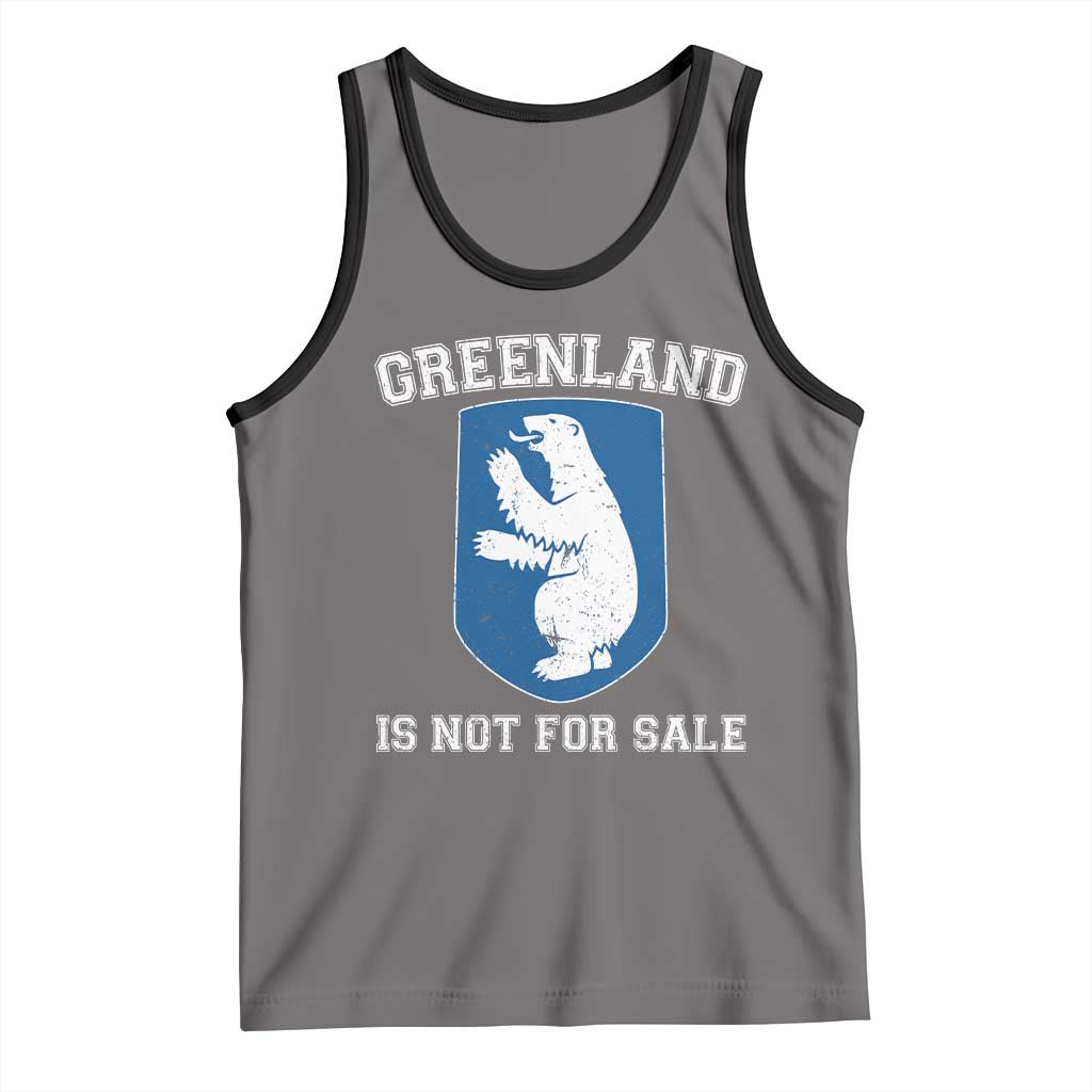 Greenland Is Not For Sale Tank Top Polar Bear Vintage Political Protest TS10 Deep Heather Black Print Your Wear